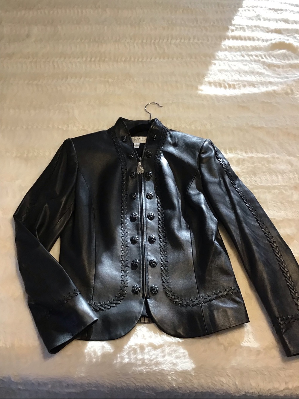 St. John Collection Black Leather 100% Lamb Leather Jacket